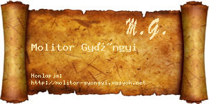 Molitor Gyöngyi névjegykártya