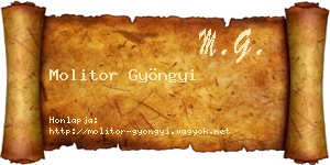 Molitor Gyöngyi névjegykártya